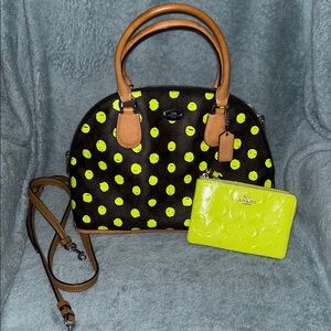 Coach Polka Dot Satchel with Wristlet